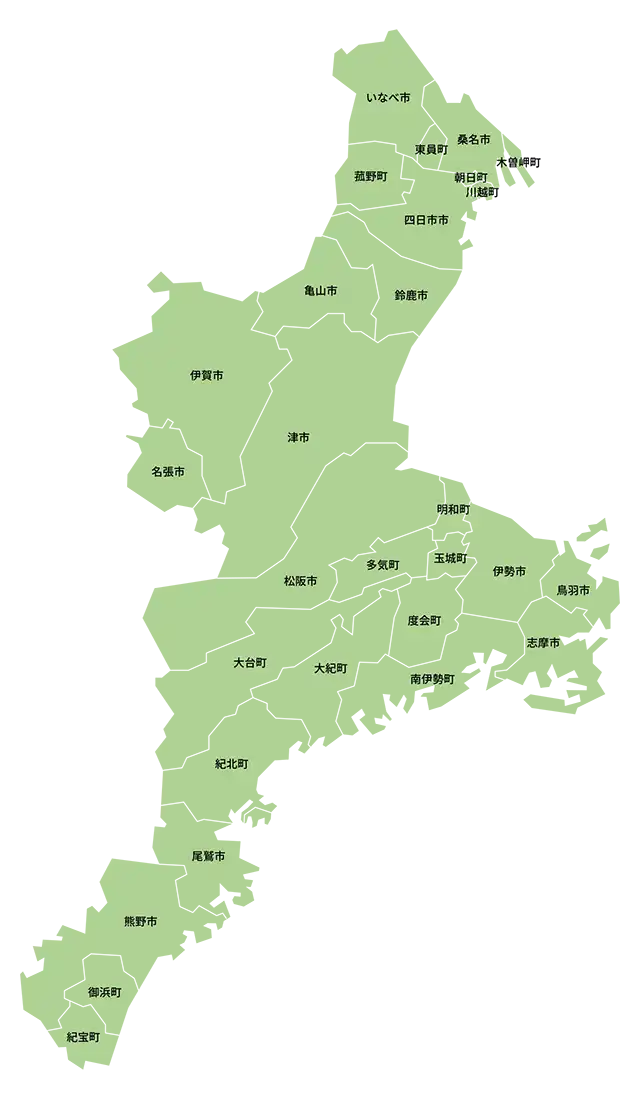 三重県の白地図